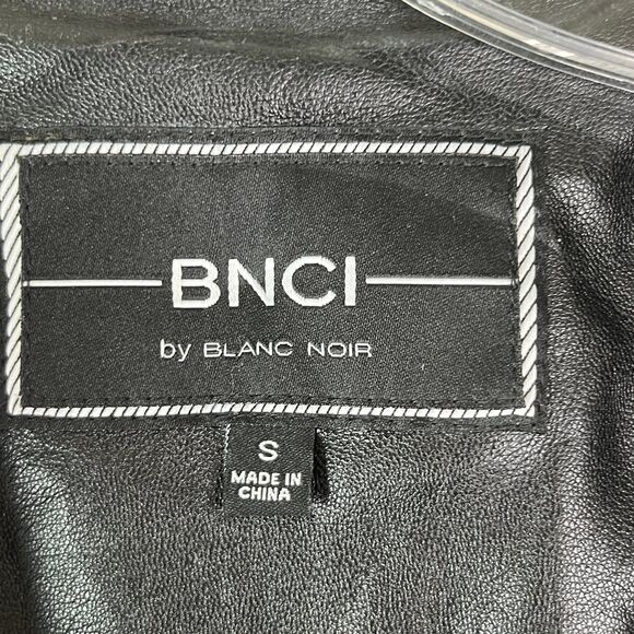 NWT Blanc Noir Women’s Long Sleeve Knitted Leather Jacket Size Small #650 - Picture 12 of 17